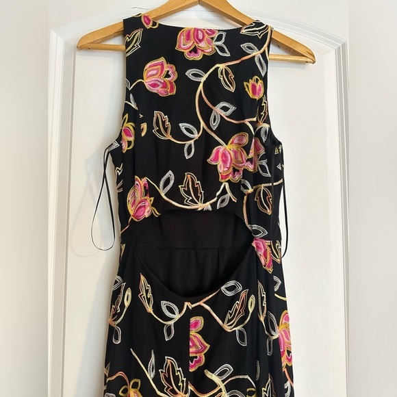 Nicole Miller Black Embroidered High Low Dress - Picture 6 of 10